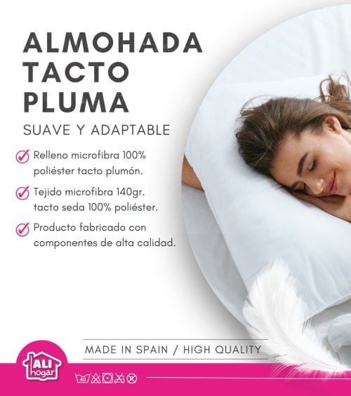 Almohada de Fibra Tacto Pluma y Funda Tacto Seda ALI-3