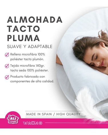 Almohada de Fibra Tacto Pluma y Funda Tacto Seda ALI-3