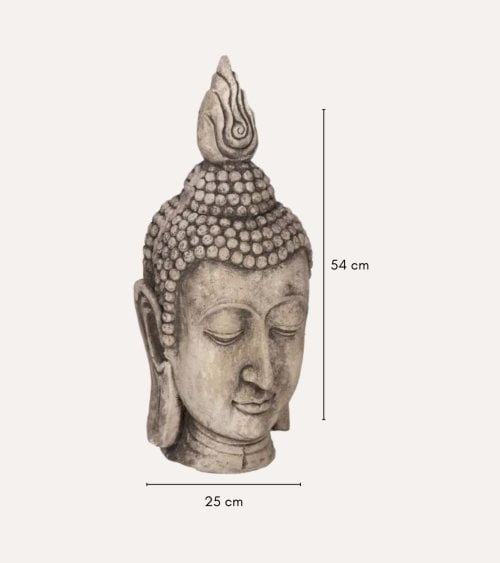 Escultura Cabeza de Buda de Fibra de Magnesio