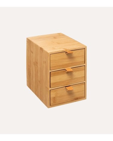 Caja de Almacenamiento 3 Cajones de Bambú