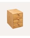 Caja de Almacenamiento 3 Cajones de Bambú