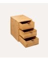 Caja de Almacenamiento 3 Cajones de Bambú