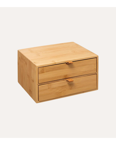 Caja de Almacenamiento 2 Cajones de Bambú