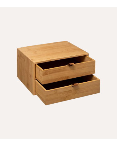 Caja de Almacenamiento 2 Cajones de Bambú