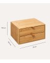 Caja de Almacenamiento 2 Cajones de Bambú