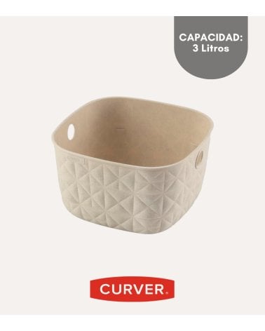 Cesta con Asas Softex Cuadrada de Plástico