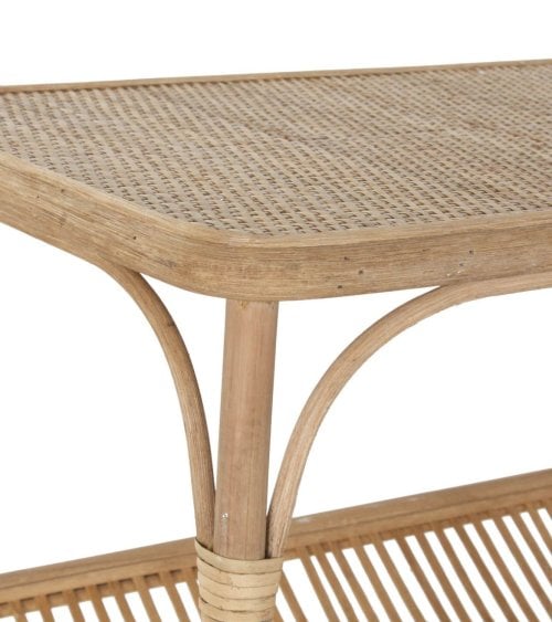 Mesa Auxiliar con Revistero en Ratán Natural-4