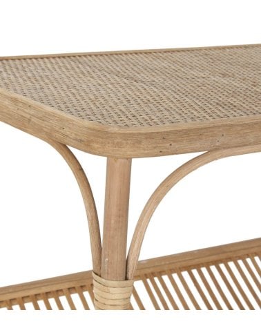 Mesa Auxiliar con Revistero en Ratán Natural-4
