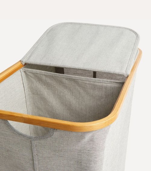 Cesto de Ropa con 2 Compartimientos Tidy Box de Bambú