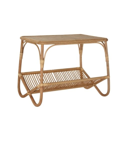 Mesa Auxiliar con Revistero en Ratán Natural-1