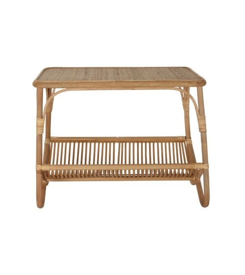 Mesa Auxiliar con Revistero en Ratán Natural-2