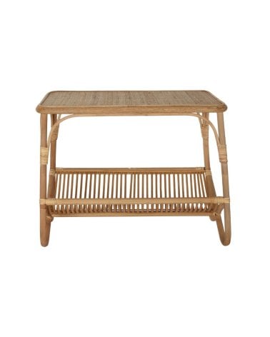 Mesa Auxiliar con Revistero en Ratán Natural-2