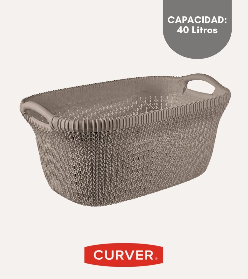 Cesta con Asas Knit de Plástico