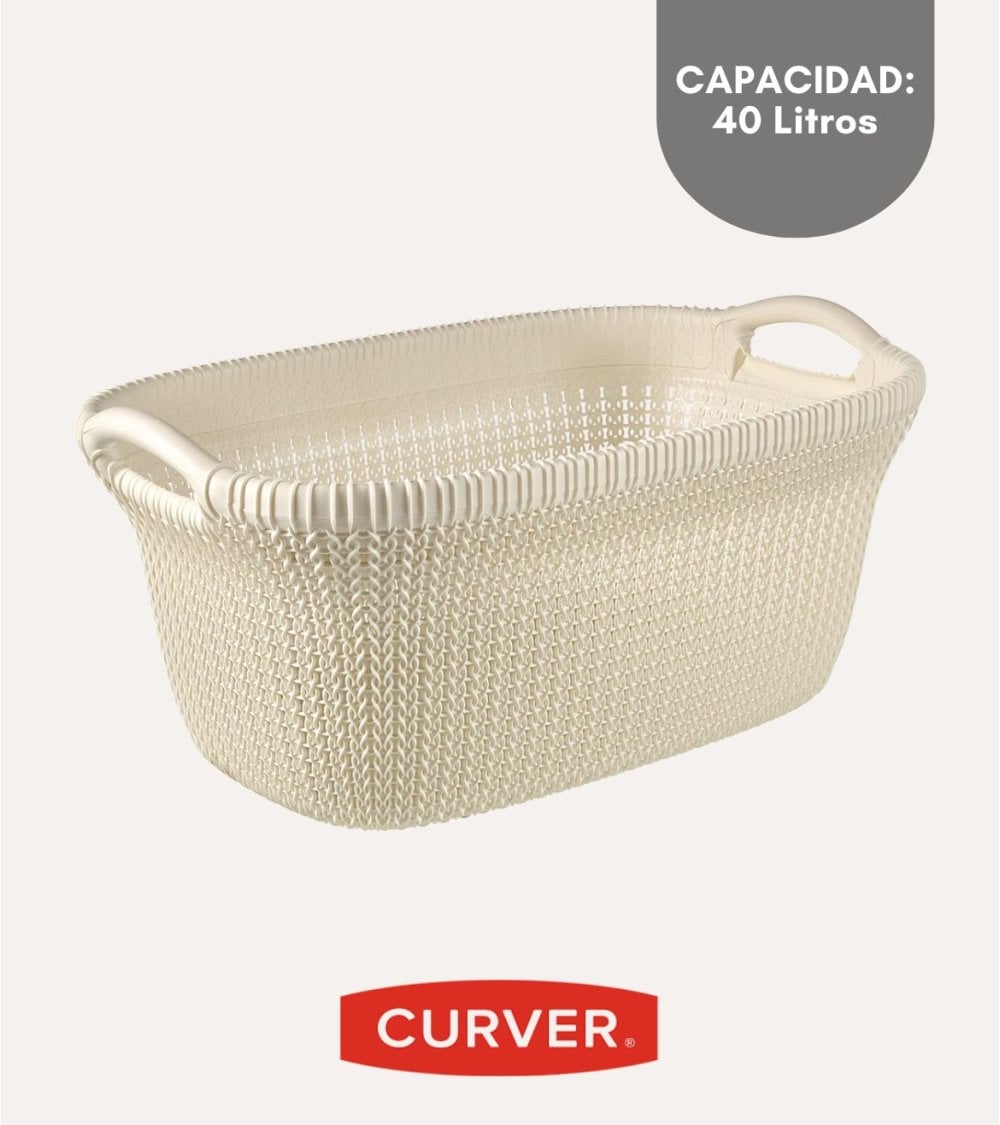 Cesta con Asas Knit de Plástico
