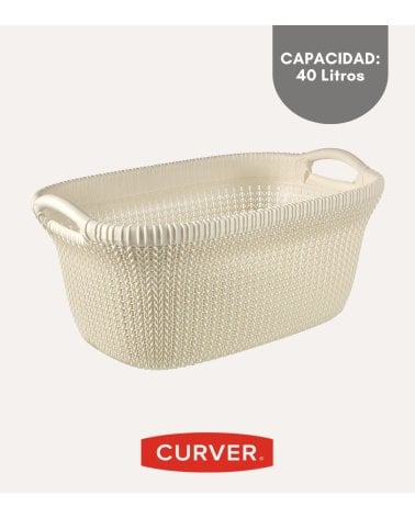 Cesta con Asas Knit de Plástico