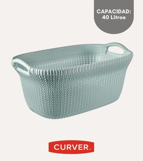 Cesta con Asas Knit de Plástico