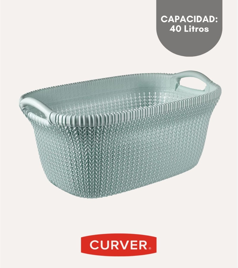 Cesta con Asas Knit de Plástico