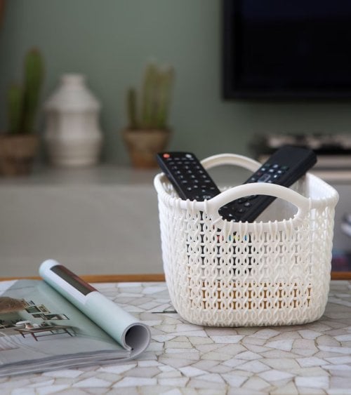 Cesta con Asas Knit de Plástico