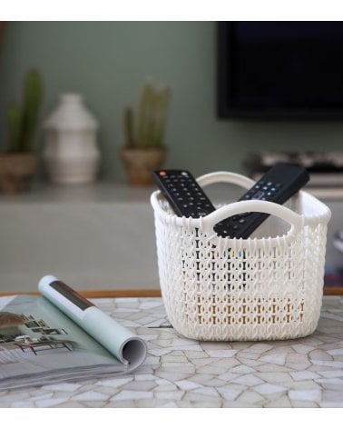 Cesta con Asas Knit de Plástico