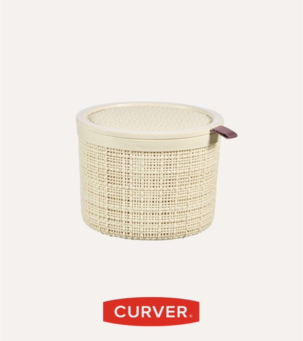 Cesta con Tapa Jute de Plástico Reciclado