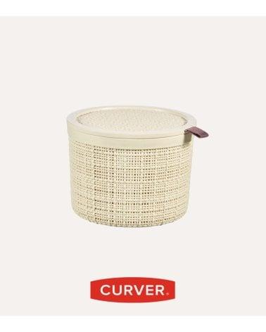 Cesta con Tapa Jute de Plástico Reciclado