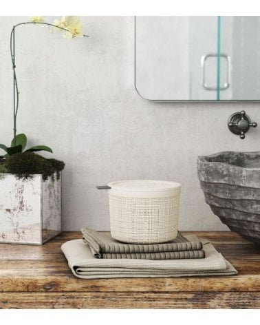 Cesta con Tapa Jute de Plástico Reciclado