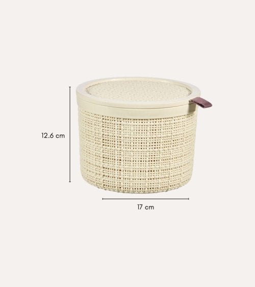 Cesta con Tapa Jute de Plástico Reciclado