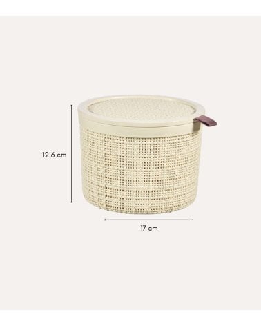 Cesta con Tapa Jute de Plástico Reciclado