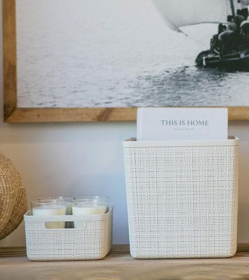 Cesta con Asas Jute de Plástico Reciclado