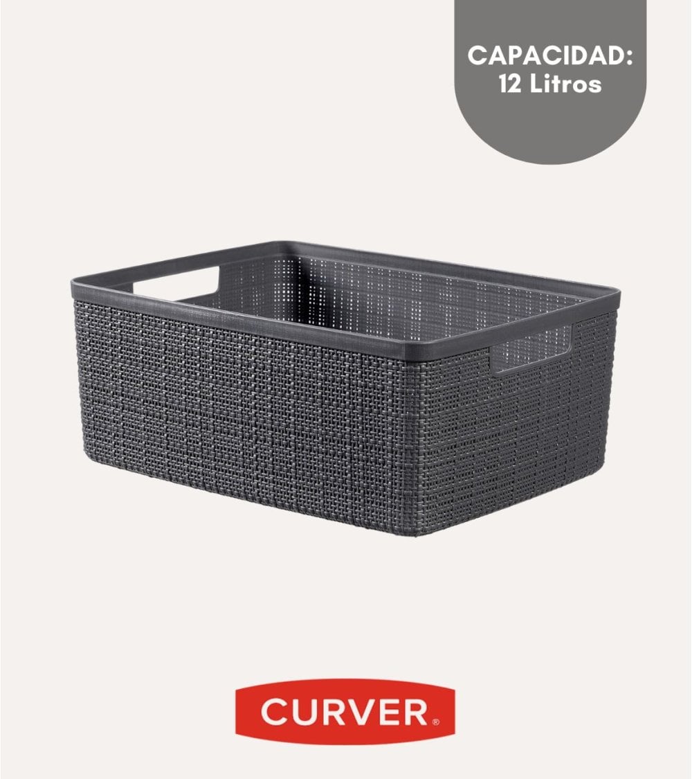 Cesta con Asas Jute de Plástico Reciclado