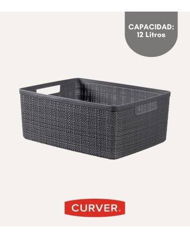 Cesta con Asas Jute de Plástico Reciclado