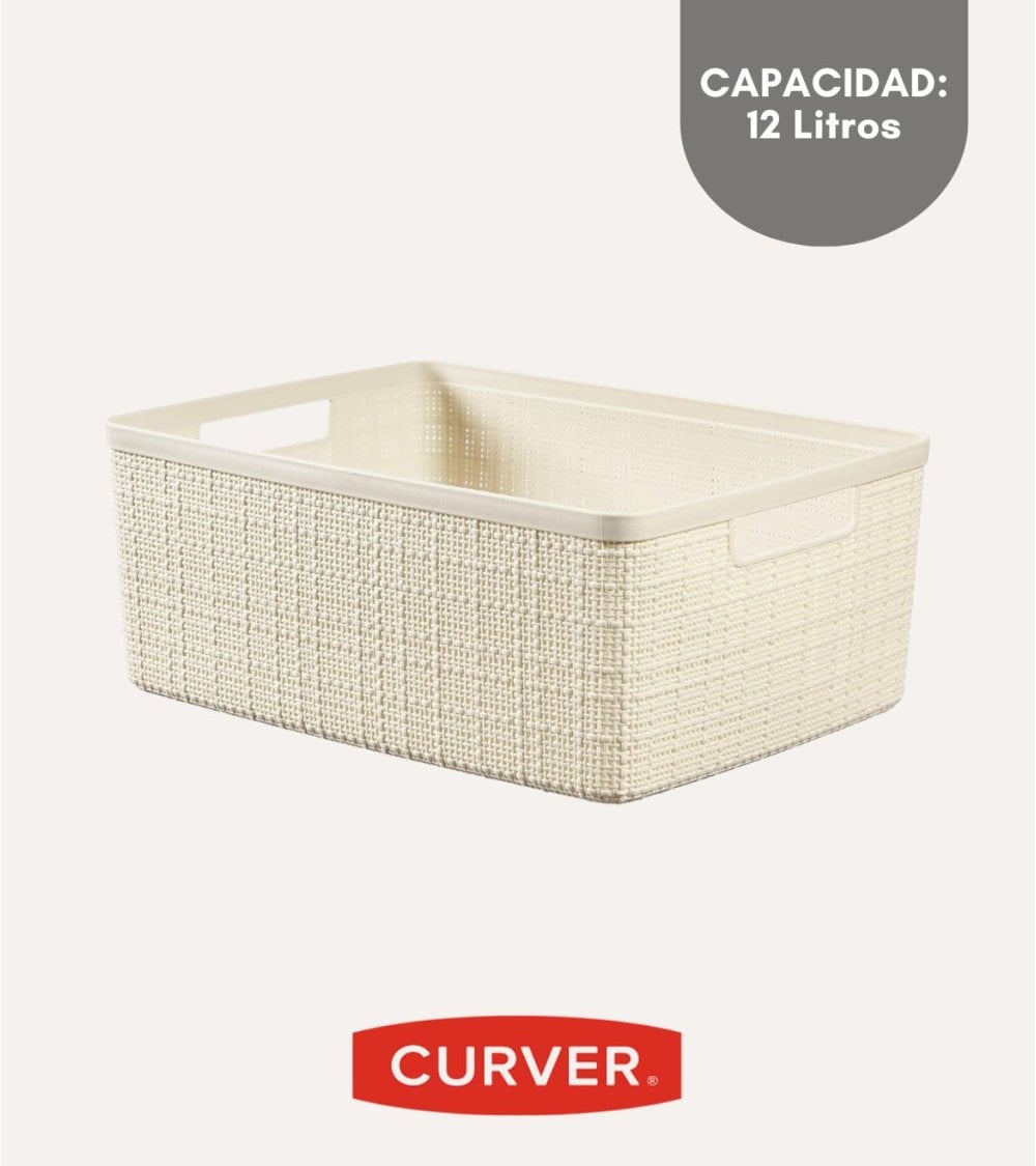 Cesta con Asas Jute de Plástico Reciclado