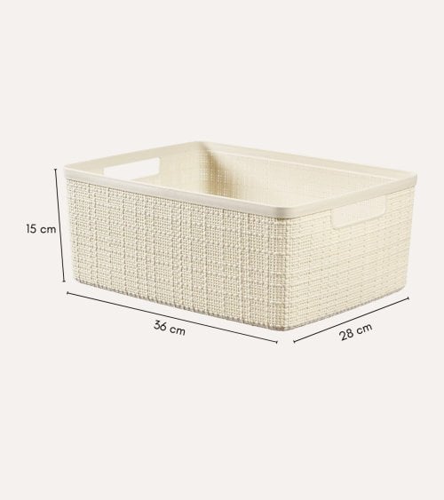 Cesta con Asas Jute de Plástico Reciclado