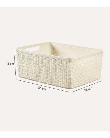 Cesta con Asas Jute de Plástico Reciclado