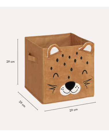 Cesta Plegable de Leopardo Infantil de Terciopelo
