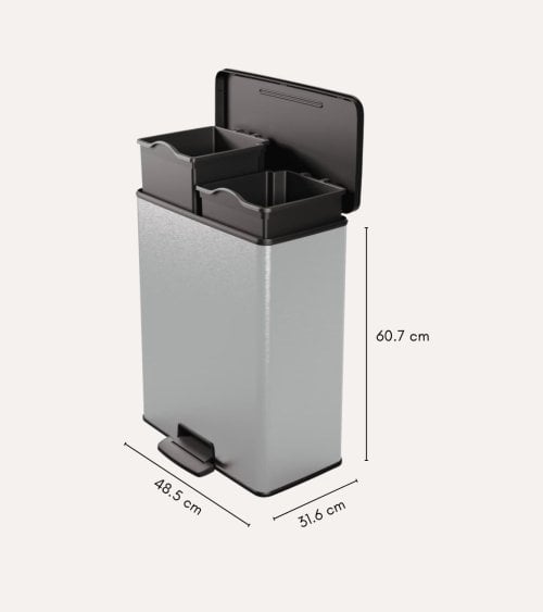Cubo de Pedal Deco Bin 26 + 26 L de Plástico Reciclado