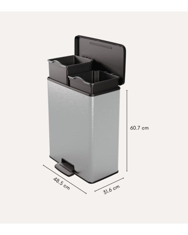 Cubo de Pedal Deco Bin 26 + 26 L de Plástico Reciclado