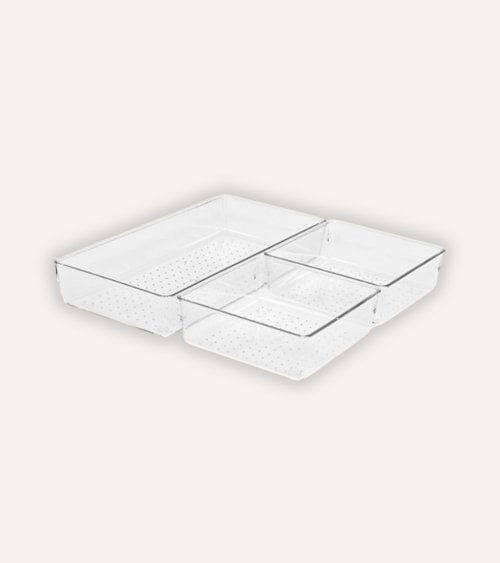 Set 3 Organizadores Transparentes de Plástico