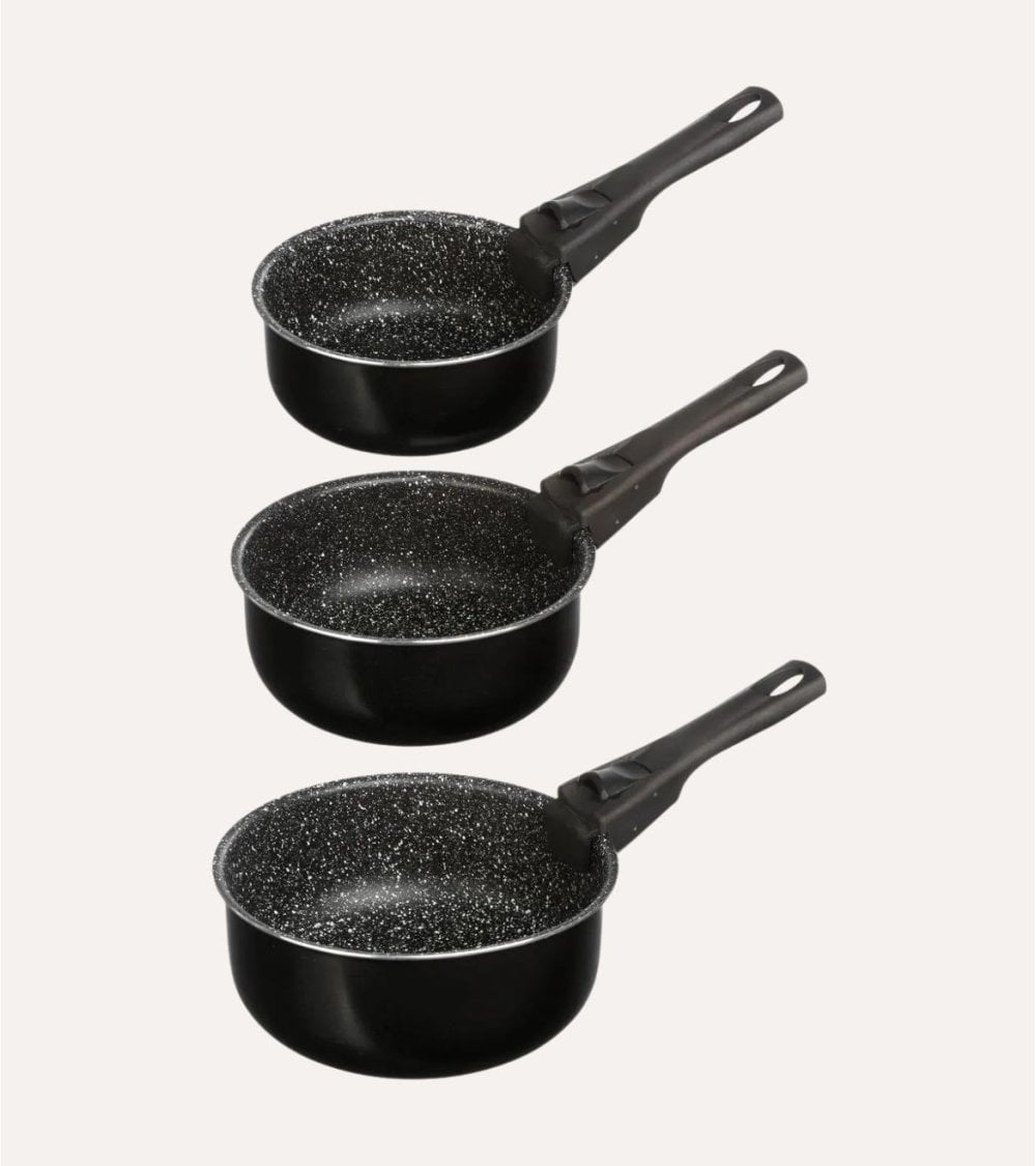 Set de 3 Cazos con Mango Extraíble de Aluminio