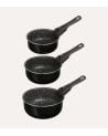 Set de 3 Cazos con Mango Extraíble de Aluminio