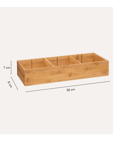 Organizador con Separadores Extraíbles Tidy Smart de Bambú