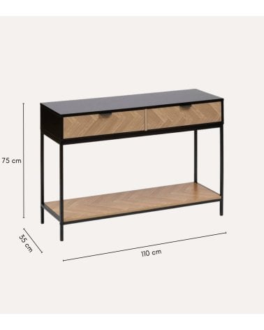 Consola de 2 Cajones Chevron de Acero