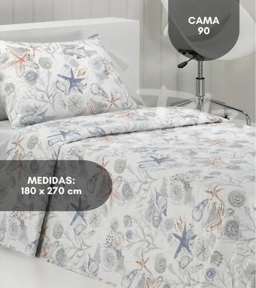 Colcha Bouti Océano Cosida con 2 Fundas