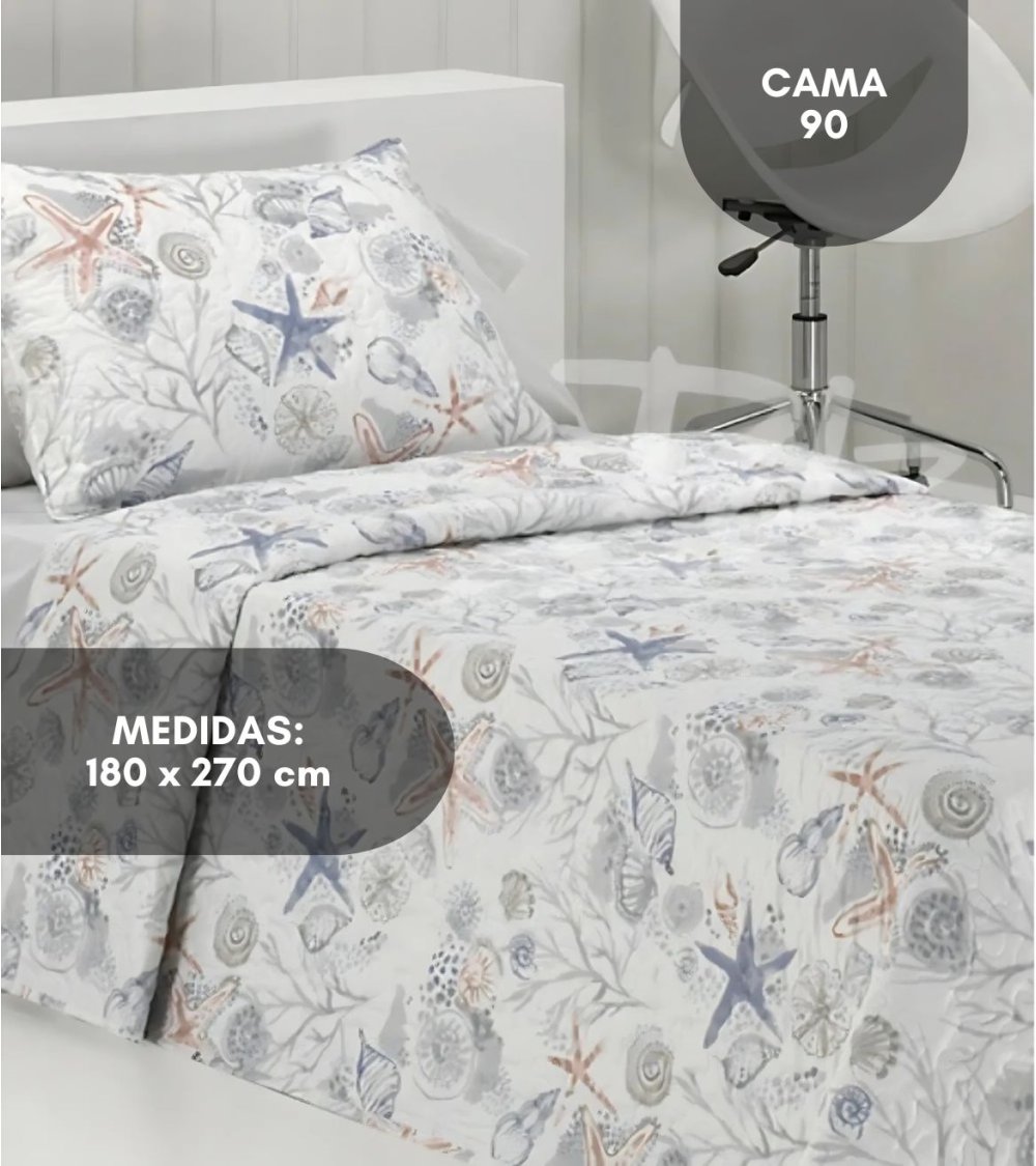 Colcha Bouti Océano Cosida con 2 Fundas Colcha Bouti Océano Cosida con 2 Fundas