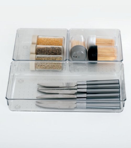 Set de 3 Organizadores Transparentes de Plástico