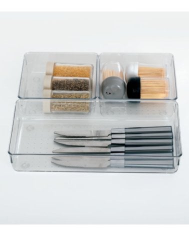 Set de 3 Organizadores Transparentes de Plástico