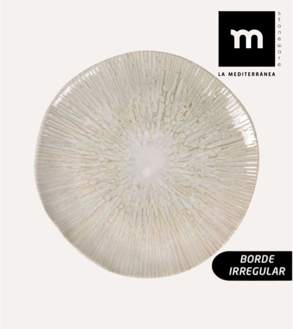 Plato Llano Anya con Borde Irregular de Gres