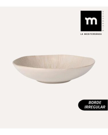 Plato Hondo Anya con Borde Irregular de Gres