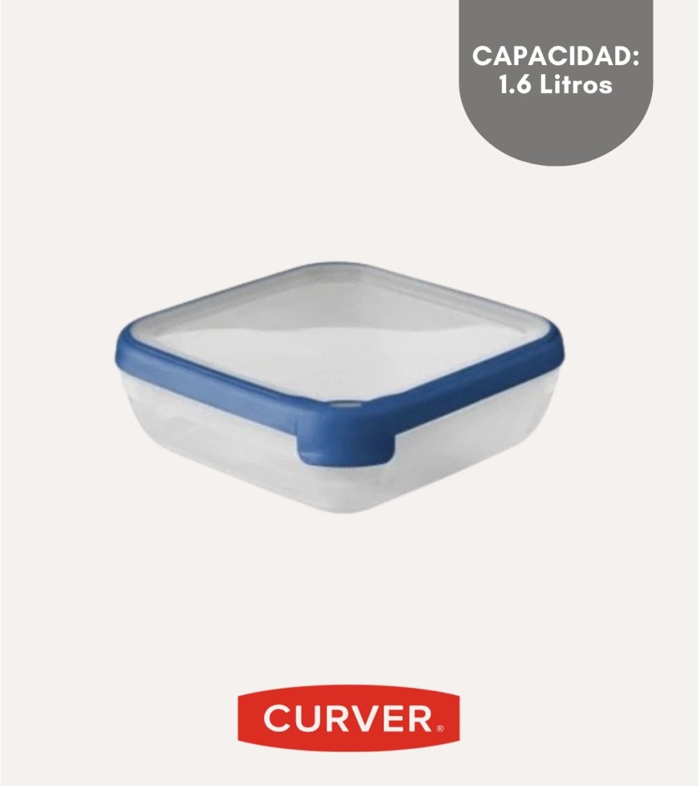 Fiambrera Hermética Cuadrada Baja Grand Chef de Plástico Reciclado