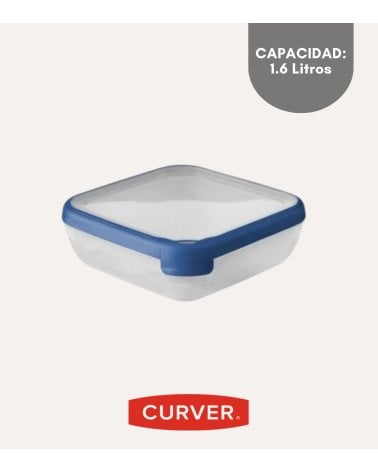 Fiambrera Hermética Cuadrada Baja Grand Chef de Plástico Reciclado